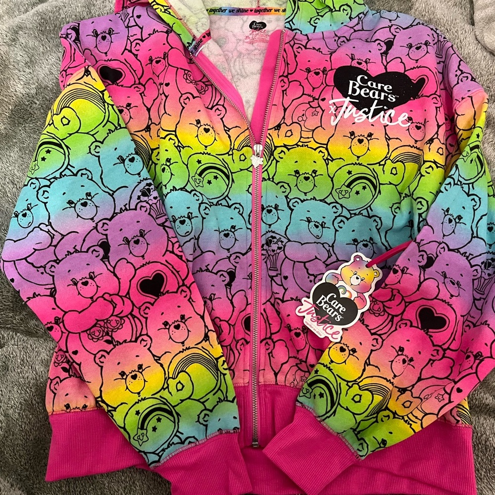 Justice Care Bears Hoodie - Pink, Blue, Green, Yellow